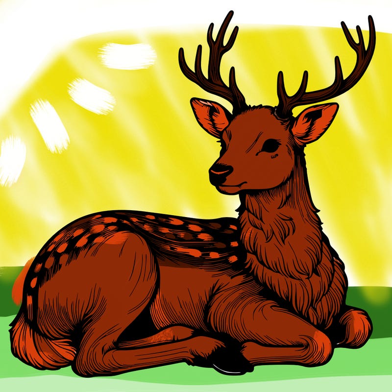 realistic deer with antlers