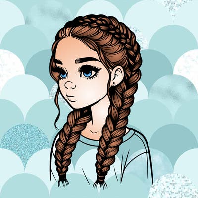 realistic girl with braids