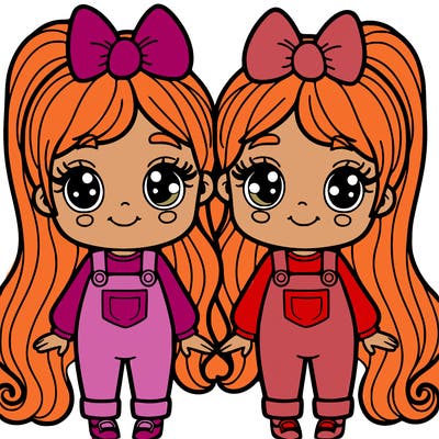 two twins girls