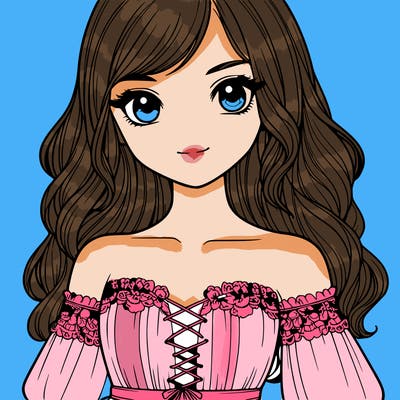 realistic girl wearing dress close up