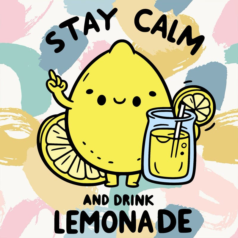 stay calm and drink lemonade