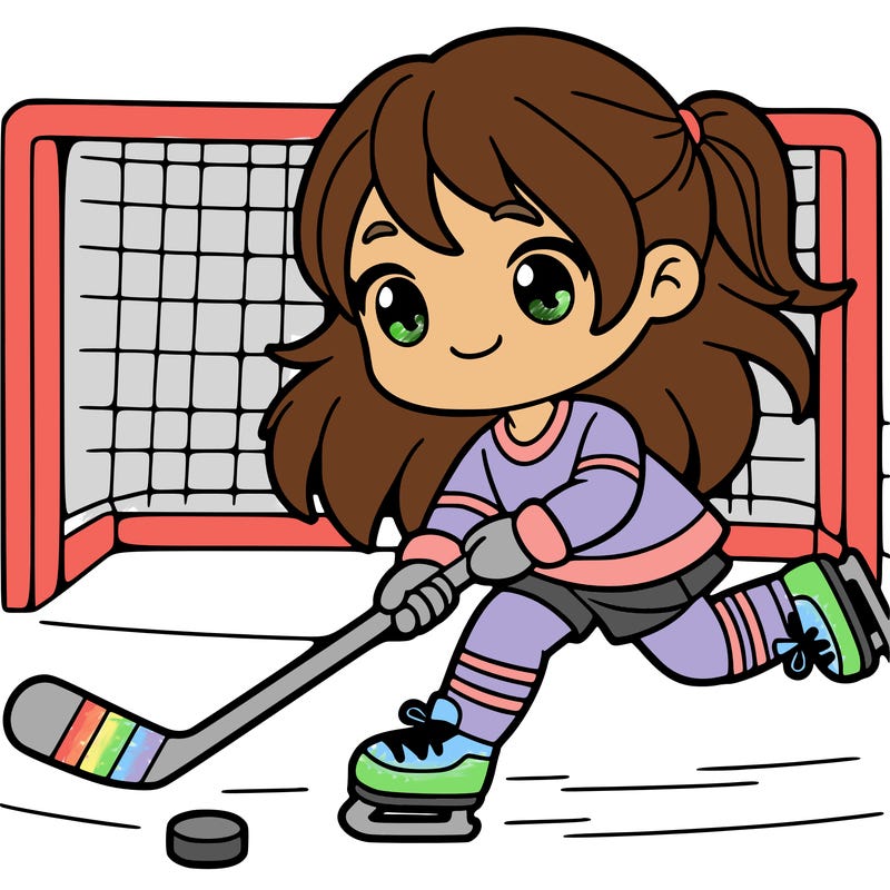 girl playing hockey
