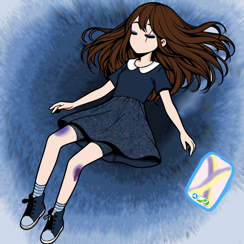 realistic girl floating