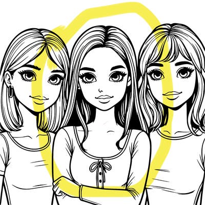three realistic girls