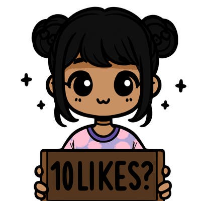 cute girl that is holding a sign that says 10 likes?