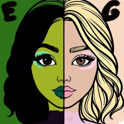 realistic girl split half