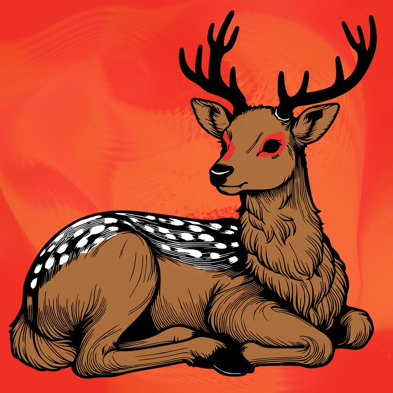 realistic deer with antlers