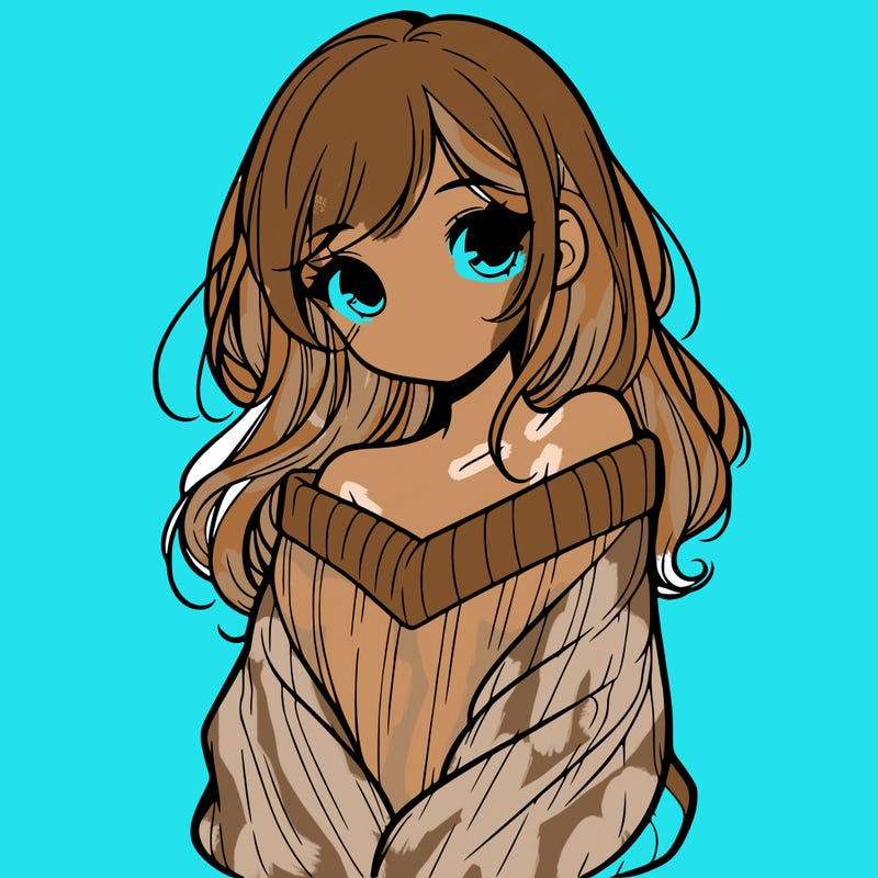 shy pretty girl wearing a sweater that is falling off one shoulder portrait