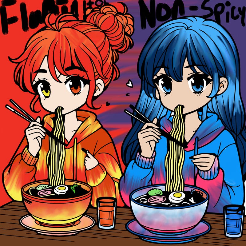 girls eating ramen