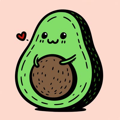 an avocado hugging an avocado