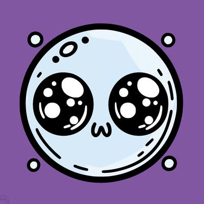 bubble with eyes