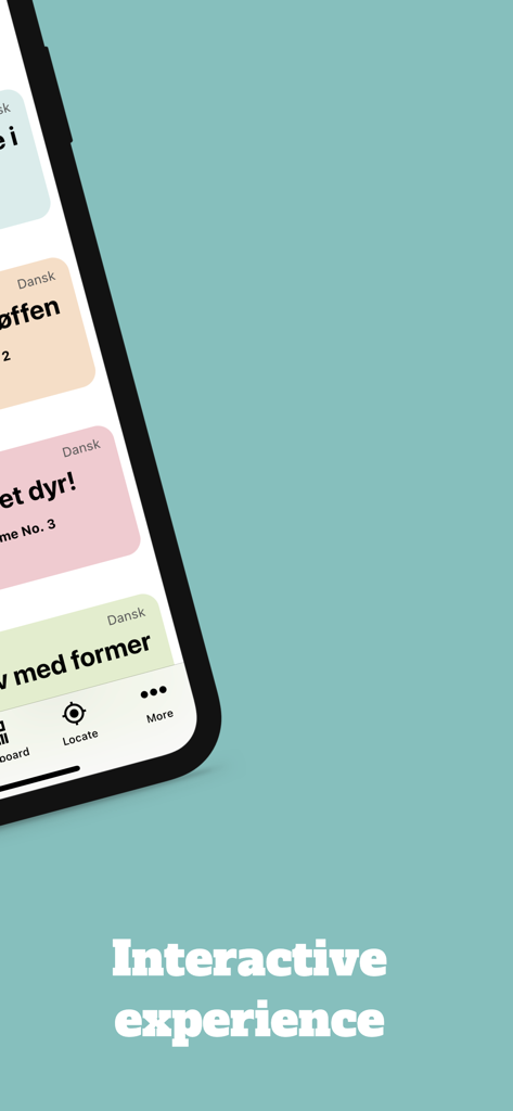 Play Yoli Mobile App-Bildschirm, der eine Auswahl an interaktiven Lernspielen für Kinder zeigt
