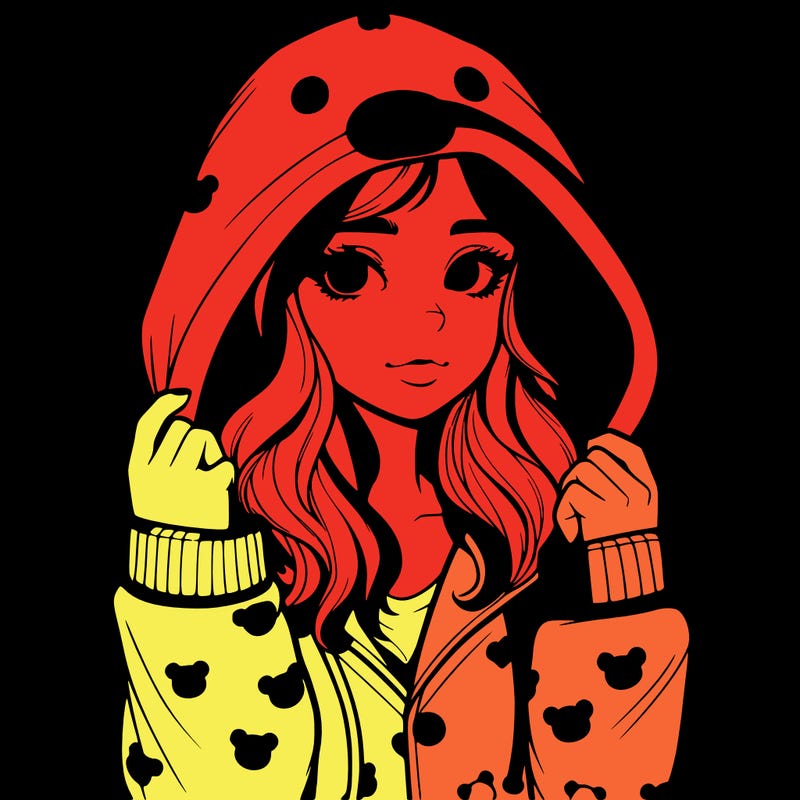 realistic girl in a animal pjs hoodie