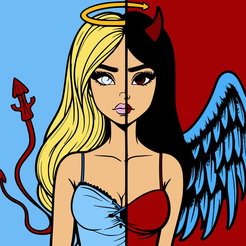 devil vs angel realistic girl