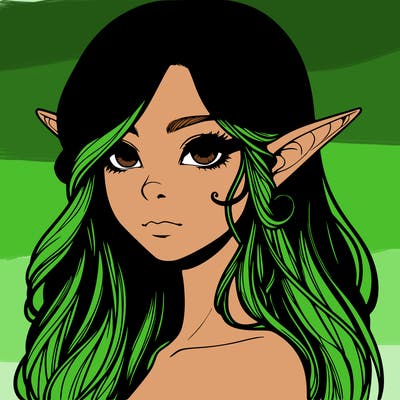 elf girl realistic dark fantasy