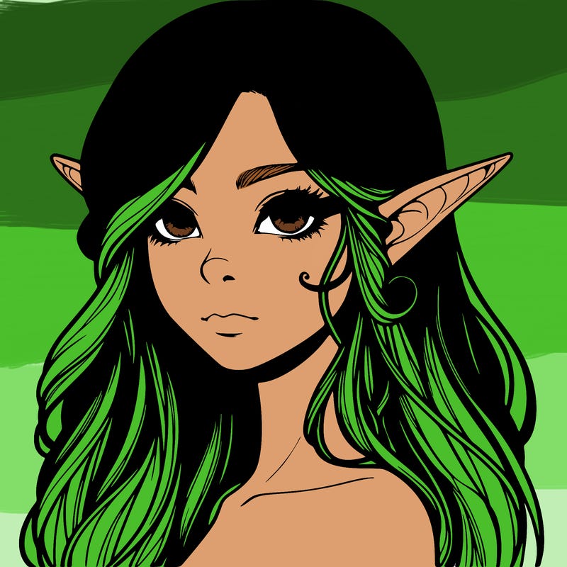 elf girl realistic dark fantasy