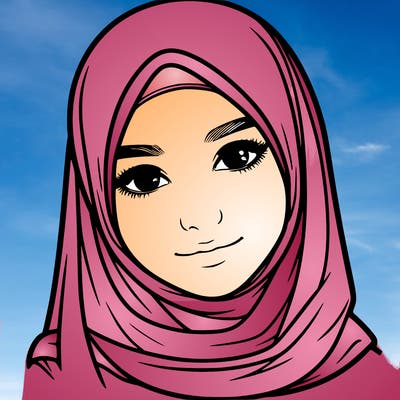 realistic girl with hijap