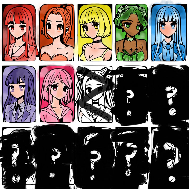 girls that look diffrent anime