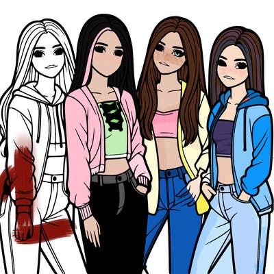 4 girls teenagers
