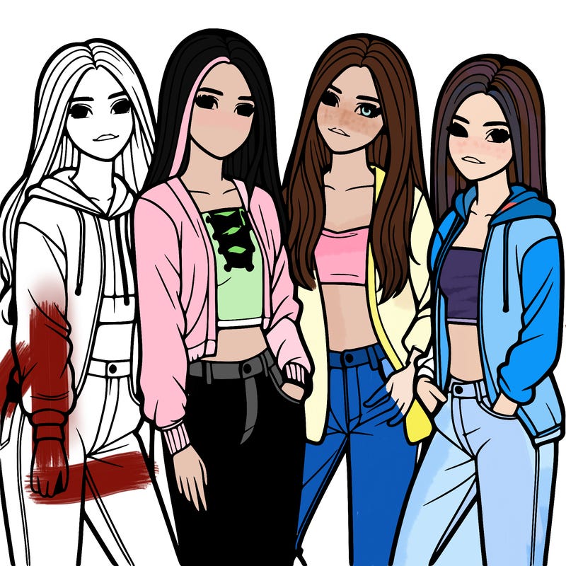 4 girls teenagers