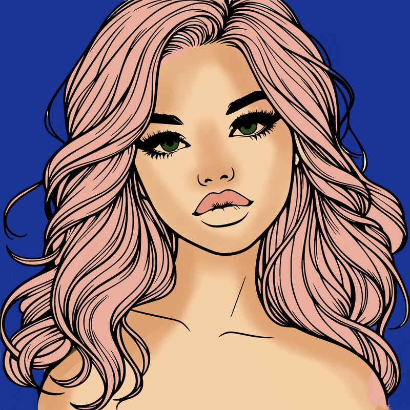 realistic girl with hair and lips