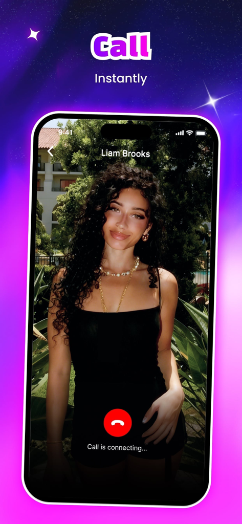 Instant video call interface on the Fufi fashion social app