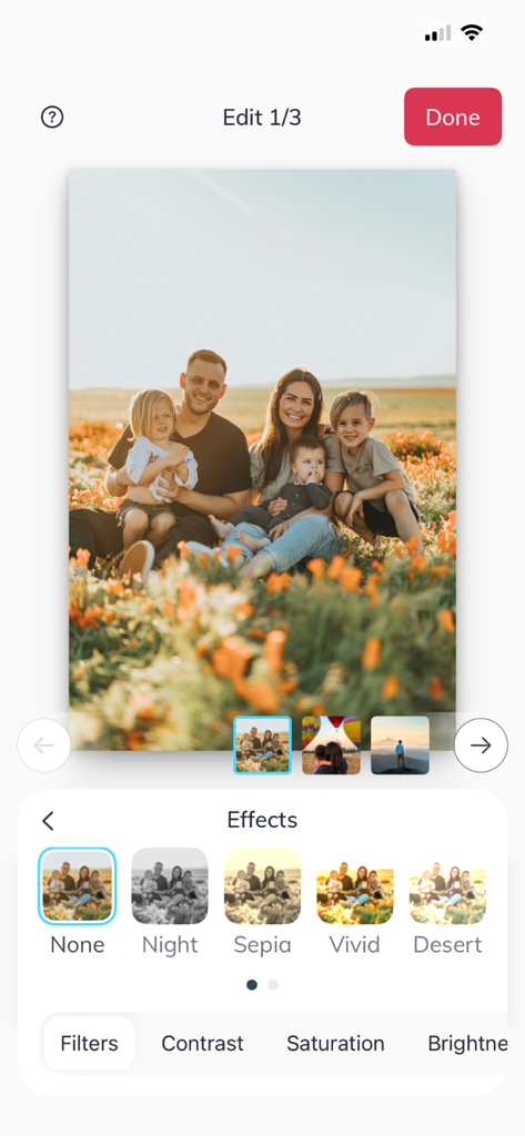 Picta x CVS Photo - Photo editing screen with filters in the Picta CVS Photo app