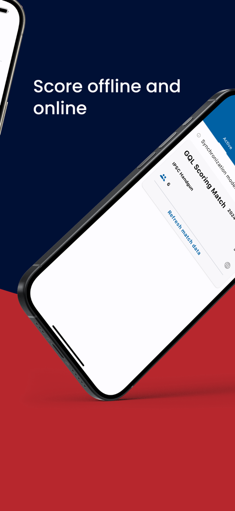 Shoot'n Score It - Shoot n Score It mobile app interface showing offline and online match scoring synchronization.