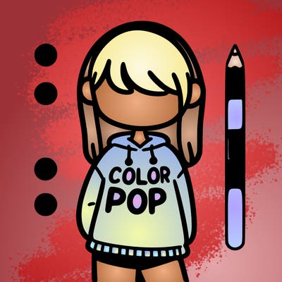 girl with color pop merch