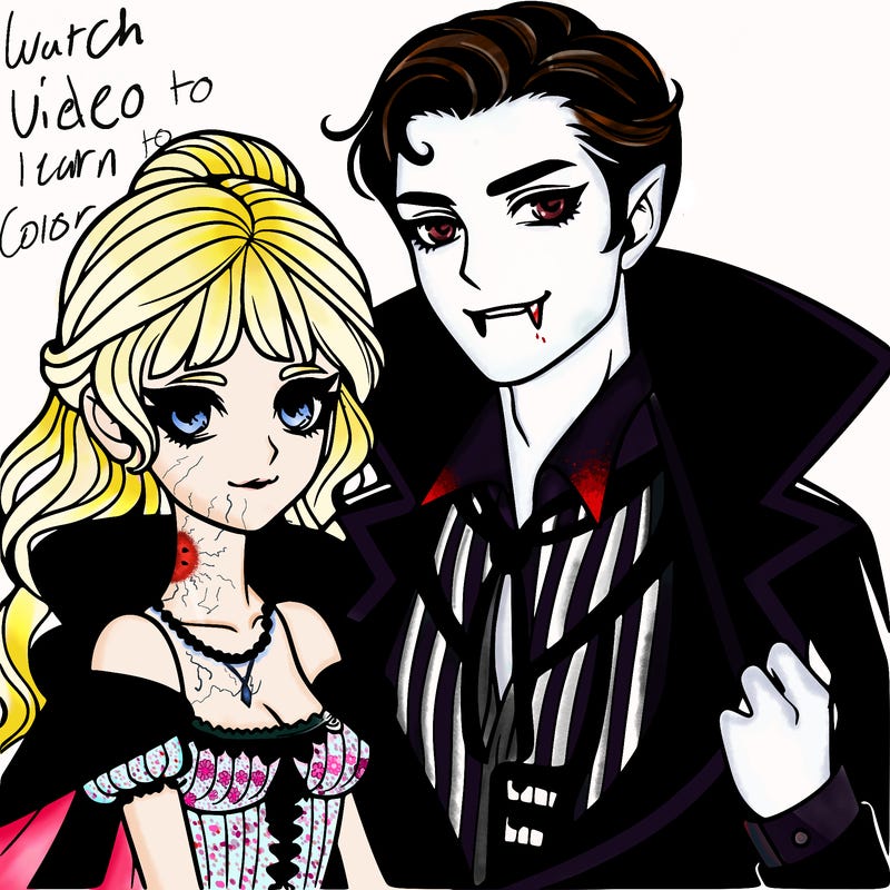 handsome vampire with beautiful girl