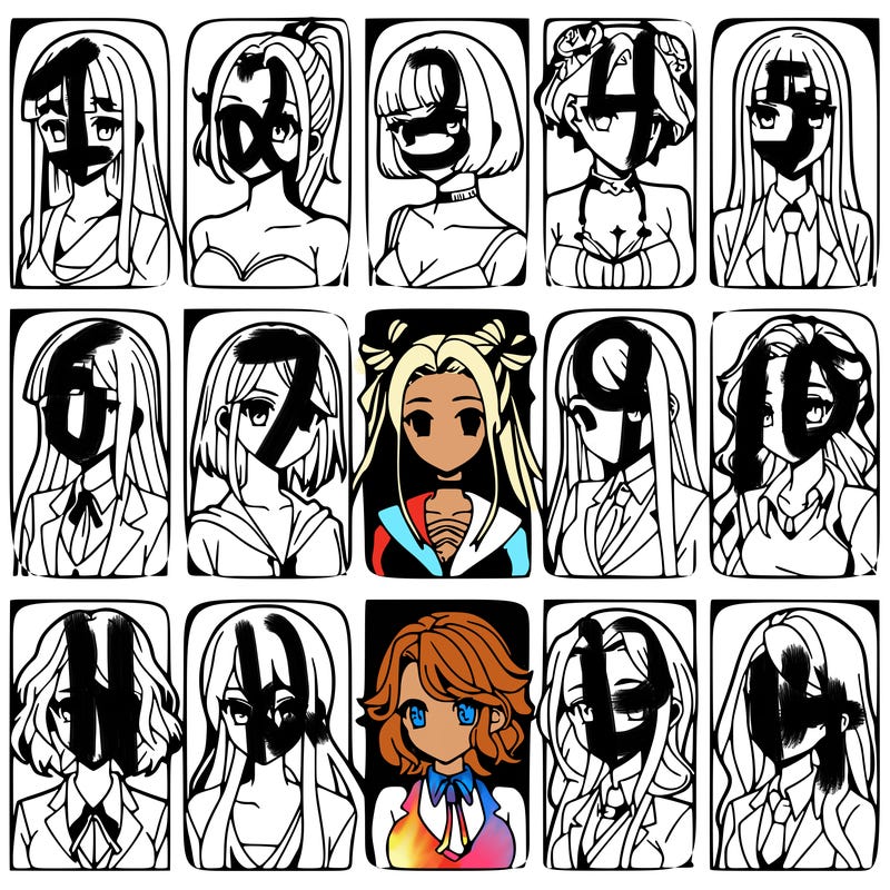 girls that look diffrent anime