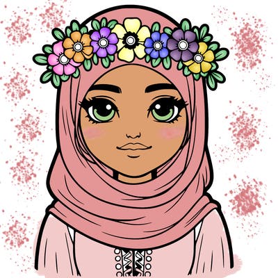 realistic girl with flower crown