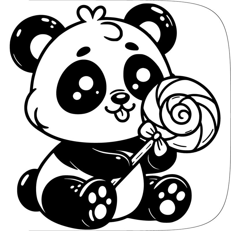 pand eating a lollipop