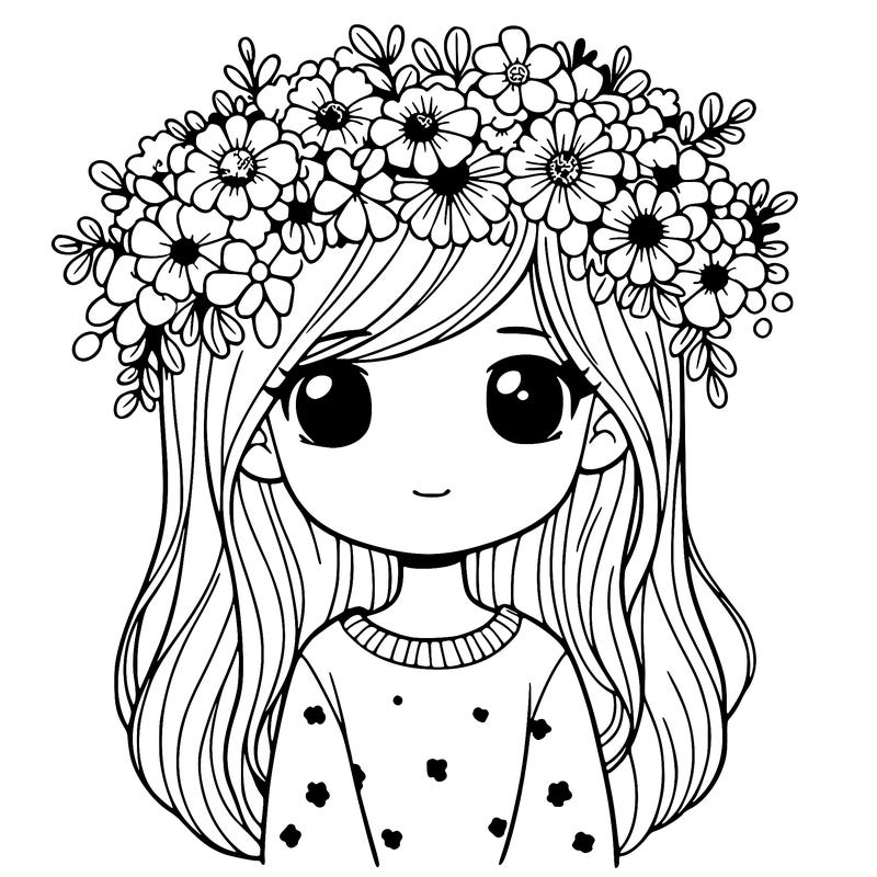 girl with flowers crown