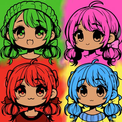 manga character girl kid