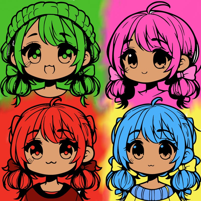 manga character girl kid