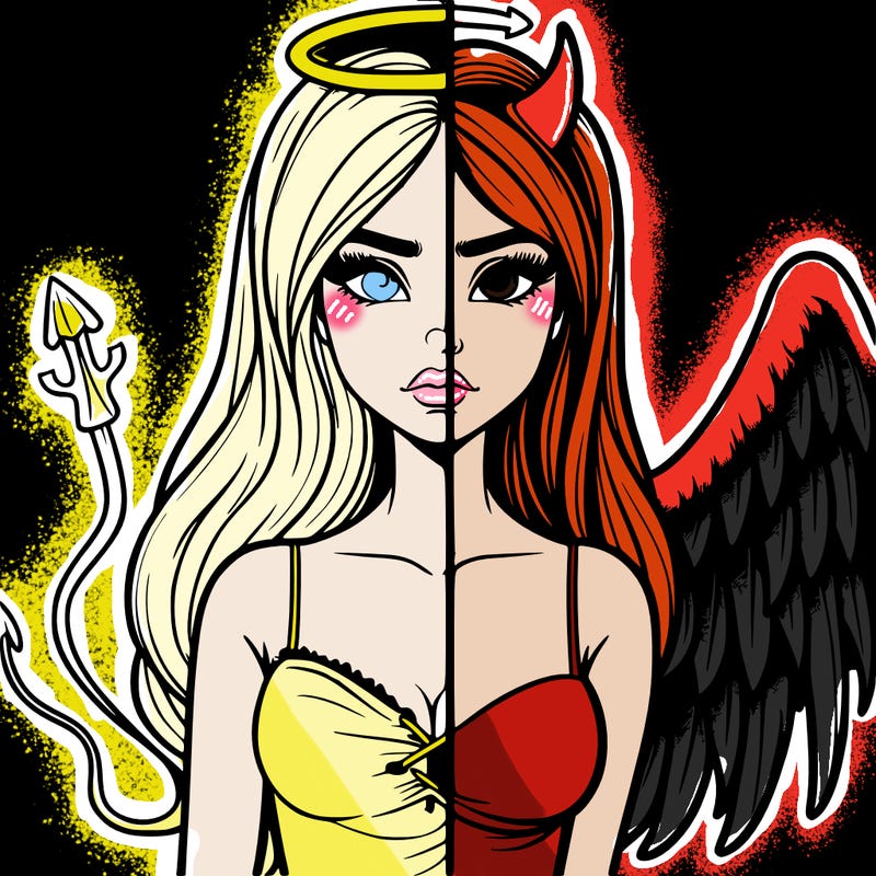 devil vs angel realistic girl