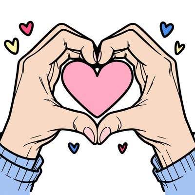 two hands making a heart