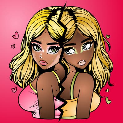 realistic girl split