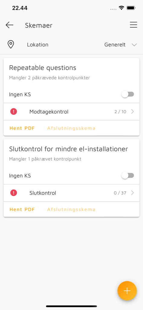 E-Komplet - Listas de verificación de garantía de calidad para instalaciones eléctricas en la aplicación móvil E-Komplet