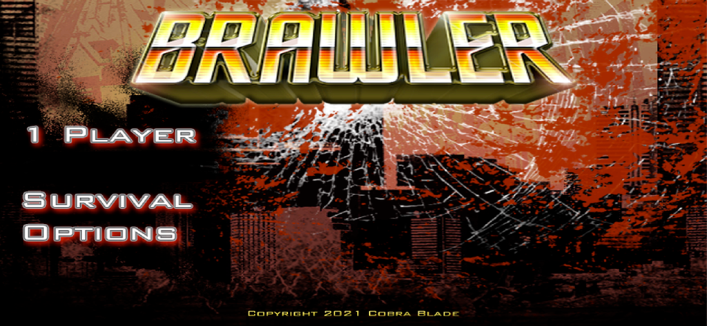 Brawler - Brawler game main menu screen featuring the title logo and game mode options