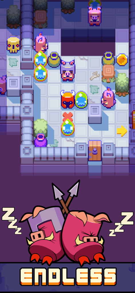 Rust Bucket - Jogabilidade do roguelike de exploração de masmorras por turnos de Rust Bucket com personagens pixel art e texto de modo infinito