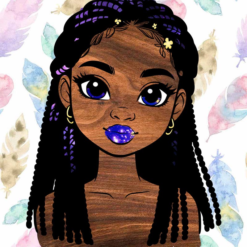 a realistic black girl with braids