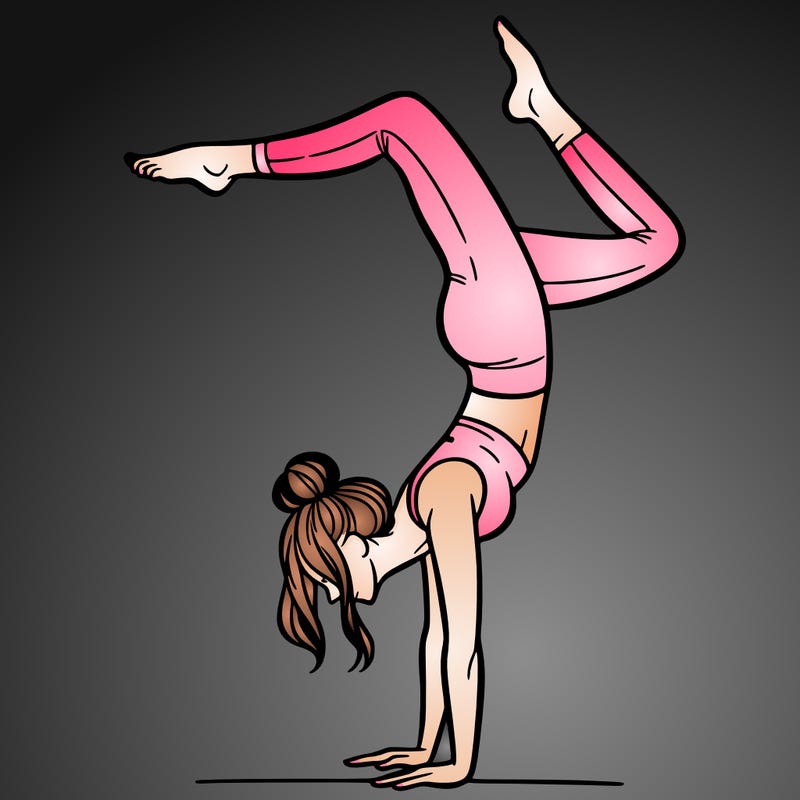 a woman doing a handstand