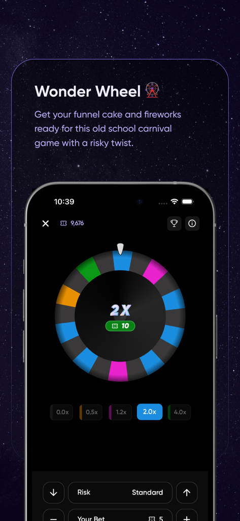 Yotta: Play and Win. - The Wonder Wheel carnival style mini game interface in the Yotta app