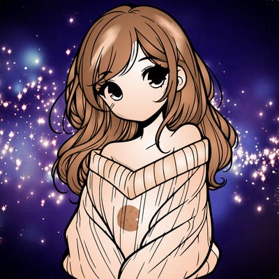 shy pretty girl wearing a sweater that is falling off one shoulder portrait