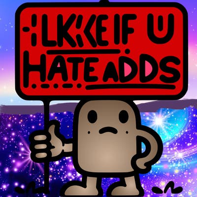 sign that says like if u hate adds