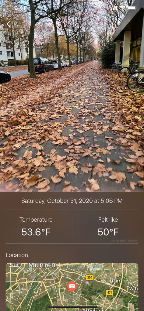Pictory App - Pictory App displaying temperature and map location for a historical photo