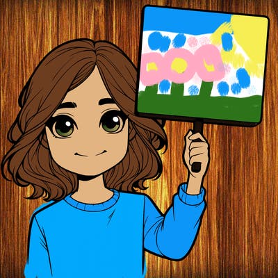 realistic girl holding up a sign