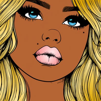 really realistic girl with lips